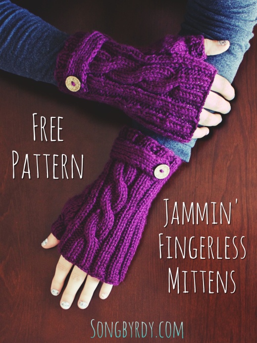 Songbyrdy.com - Free Pattern for Jammin' Fingerless Mittens! 